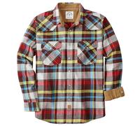 Dubinik® Camicia Uomo Flanella Camicia Pile Cotone Western Cowboy Bottone di Perla Manica Lunga Pesante Quadri Vintage