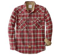 Dubinik® Camicia Uomo Flanella Camicia Pile Cotone Western Cowboy Bottone di Perla Manica Lunga Pesante Quadri Vintage