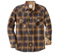 Dubinik® Camicia Uomo Flanella Camicia Pile Cotone Western Cowboy Bottone di Perla Manica Lunga Pesante Quadri Vintage