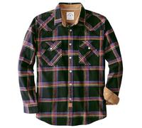 Dubinik® Camicia Uomo Flanella Camicia Pile Cotone Western Cowboy Bottone di Perla Manica Lunga Pesante Quadri Vintage