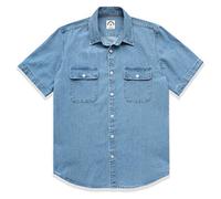 Dubinik®Camicia Uomo Manica Corta Camicia Uomo Maniche Corte Casual Jeans Estiva Western Cotone Camicia Jeans Uomo