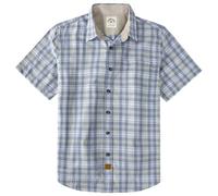 Dubinik® Camicia Uomo Manica Corta Casual con Bottoni Camicia Maniche Corte Uomo 100% Cotone Regular Fit A Ombre Ciano Gradi XL