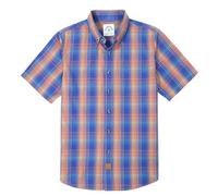 Dubinik® Camicia Uomo Maniche Corte Estiva Manica Corta Casual Worker Cowboy Leggera Camicia Maniche Corte Uomo Regular Fit Indaco Blu Arancio 3XL