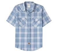 Dubinik® Fibra di bambù Camicia Uomo Manica Corta Casual Quadretti Comoda Bottoni Automatici Cowboy Western Vintage Camicia