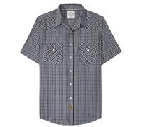 Dubinik® Fibra di bambù Camicia Uomo Manica Corta Casual Quadretti Comoda Bottoni Automatici Cowboy Western Vintage Camicia
