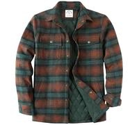 Dubinik® Giacca in Flanella Leggero Casual Bottoni Automatici Quadri Camicia Foderata Uomo Comodo Calda 2 Tasche Petto