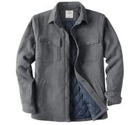 Dubinik® Giacca in Flanella Leggero Casual Bottoni Automatici Quadri Camicia Foderata Uomo Comodo Calda 2 Tasche Petto