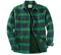 Dubinik® Giacca in Flanella Leggero Casual Bottoni Automatici Quadri Camicia Foderata Uomo Comodo Calda 2 Tasche Petto
