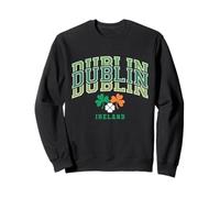 Dublino Irlanda Shamrock Vintage Athletic Varsity Tipografia Felpa