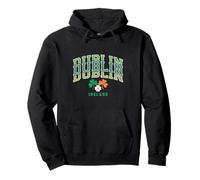 Dublino Irlanda Shamrock Vintage Athletic Varsity Tipografia Felpa con Cappuccio