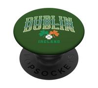 Dublino Irlanda Shamrock Vintage Athletic Varsity Tipografia PopSockets PopGrip Adesivo