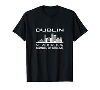 Dublino Skyline Coordinate Silhouette St Patricks Day Irlanda Maglietta con Stampa Grafica Economica