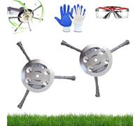 Dubnat Testa decespugliatore in filo di acciaio da 15,2 cm, testina universale per decespugliatore in filo di acciaio, testina di ricambio per decespugliatore elettrico senza fili (3 lame* 2)