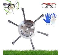 Dubnat Testa decespugliatore in filo di acciaio da 15,2 cm, testina universale per decespugliatore in filo di acciaio, testina di ricambio per decespugliatore elettrico senza fili (6 lame)