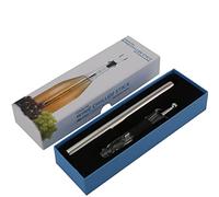 DuBom Bastone refrigerante per bottiglie di vino in acciaio inox,Pouer per vino e asta refrigerante,Bastone refrigeratore per bottiglie di vino con aeratore versatore