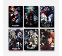 Duboueu Un set di 6 poster death anime note vintage comic manga poster per camera da letto 20 x 30 cm