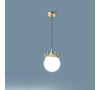 DUBOXX Lampadario in vetro sferico Lampada a sospensione creativa a forma di corona Corpo della lampada + Luci a sospensione a forma di globo Presa E27 Droplight Nordic Semplice Illuminazione a soffit