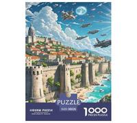 Dubrovnik City Walls 1000 Pezzi Puzzle Regali Di Festa Building Per Adulti E Bambini Dai 12 Anni Qualità Premium Sfide Extra Divertenti Intrattenimento Creativo 38x26cm/1000pcs