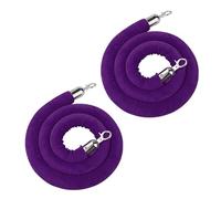 DUBTEDHOU barriera di Controllo della Folla in Corda di Vell Corda for montanti in Velluto Viola con Ganci in Argento da 3-6 Piedi, Confezione da 1 o 2(2 Pack,3.3ft/100cm)
