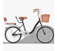 DUBTEDHOU Bicicletta da pendolare urbana, Bicicletta da pendolare da città for donna adulta con bracciolo schienale multicolore 20-24 pollici(Black,24inch)