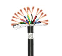 DUBTEDHOU Cavi in PVC, Cavo di Controllo Flex TRVVSP a 12 conduttori 0,2-0,5 mm2 in Rame stagnato schermato EMI Isolamento in PVC 300 V for Auto e Macchine(25ft,0.2mm2-12c)