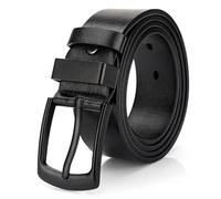 DUBTEDHOU Cintura Regolabile in Vera Pelle da Uomo, Cintura Casual Vintage da Uomo Cintura Larga in Pelle Versatile for Studenti con Fibbia ad ardiglione Nera(Black,Length 125cm)