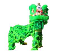 DUBTEDHOU Costume per la danza del leone cinese, Costume da danza del drago leone multicolore(Grün)