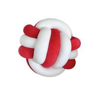 DUBTEDHOU Cuscino annodato tessuto a mano, cuscini decorativ Cuscino a forma di palla annodata in corda a tre fili, tessuto a mano, multicolore, di varie dimensioni(White Red,28x28x28)