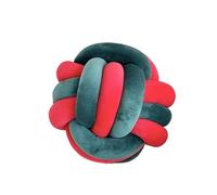 DUBTEDHOU Cuscino annodato tessuto a mano, cuscini decorativ Cuscino a forma di palla annodata in corda a tre fili, tessuto a mano, multicolore, di varie dimensioni(Red Green,22x22x22)
