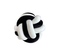 DUBTEDHOU Cuscino annodato tessuto a mano, cuscini decorativ Cuscino a forma di palla annodata in corda a tre fili, tessuto a mano, multicolore, di varie dimensioni(White Black,22x22x22)