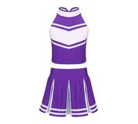 DUBTEDHOU Divisa da cheerleader, Set uniforme da cheerleader for ragazze viola taglie 6-16 2 pz(12)