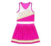 DUBTEDHOU Divisa da cheerleader, Uniforme da cheerleader for ragazze Set top corto e gonna multicolore taglie 6-16 2 pezzi(Purple,10)