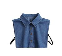 DUBTEDHOU Il Falso Collare, Accessorio for Colletto con Bavero in Denim Staccabile da Donna Multicolore 3 Pezzi(Blue style1)