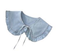 DUBTEDHOU Il Falso Collare, Colletto a Scialle Finto Denim da Donna 2 Pezzi Varianti Blu(Light Blue)