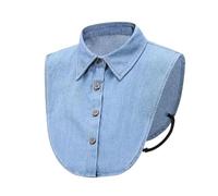DUBTEDHOU Il Falso Collare, Colletto Staccabile in Denim da Donna 3 Pezzi Blu E Nero(Blue style2)