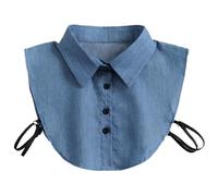 DUBTEDHOU Il Falso Collare, Colletto Staccabile in Denim da Donna 3 Pezzi Blu E Nero(Blue style7)