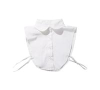 DUBTEDHOU Il Falso Collare, Mezzo Colletto Staccabile da Donna in Cotone 2 Pezzi Bianco e Nero 40 cm(White Round Collar)