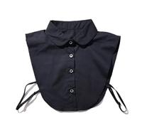 DUBTEDHOU Il Falso Collare, Mezzo Colletto Staccabile da Donna in Cotone 2 Pezzi Bianco e Nero 40 cm(Black Round Collar)