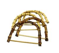 DUBTEDHOU Manici in legno per borse, Manici for borse in bambù a forma di D Giallo dorato 2 pezzi interni 12 cm(Light Golden Yellow)