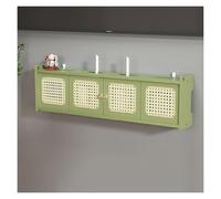 DUBTEDHOU Mensola per router con supporto a parete, Scaffale for router in legno rattan, scatola for montaggio a parete, multicolore, dimensioni multiple(Green,L80cm/31.5in)