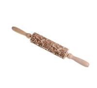 DUBTEDHOU Natale Fai da Te in Rilievo rotolamento, inciso Go Mattarello Mattarello 3D con Motivo Floreale/Animale Mattarello inciso in Legno for Natale Fatto in casa(Model8)