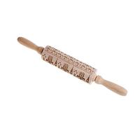 DUBTEDHOU Natale Fai da Te in Rilievo rotolamento, inciso Go Mattarello Mattarello 3D con Motivo Floreale/Animale Mattarello inciso in Legno for Natale Fatto in casa(Model5)