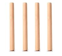 DUBTEDHOU Piedini per mobili in legno, Gambe di ricambio for mobili, 4 pezzi, in legno, dimensioni multiple, con piastre di montaggio e viti(15cm/5.9in)