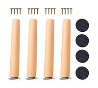 DUBTEDHOU Piedini per mobili in legno, Gambe di ricambio for mobili in legno 4 pezzi con piastre di montaggio viti tappetini 5-70 cm(15cm/5.9in)