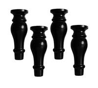 DUBTEDHOU Piedini per mobili in legno, Gambe for divano in legno da 4 pezzi nere da 3,1-7 pollici con piastra di montaggio e viti(7inch/18cm)