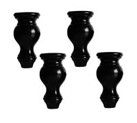 DUBTEDHOU Piedini per mobili in legno, Gambe for divano in legno da 4 pezzi nere da 3,1-7 pollici con piastra di montaggio e viti(6inch/15cm)