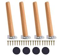 DUBTEDHOU Piedini per mobili in legno, Gambe for Mobili 4 Pezzi In Legno Rastremati Con Viti E Tappetini 5-70 cm(15cm/5.9in)