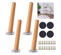 DUBTEDHOU Piedini per mobili in legno, Gambe for mobili in legno 4 pezzi con piastre di montaggio viti rondelle 5-70 cm(15cm/5.9in)