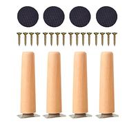 DUBTEDHOU Piedini per mobili in legno, Gambe for mobili in legno da 4 pezzi con viti e piastre di montaggio 5-70 cm(15cm/5.9in)