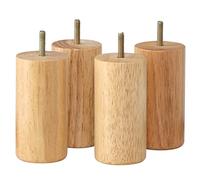 DUBTEDHOU Piedini per mobili in legno, Gambe for mobili in legno di ricambio da 4 pezzi con cuscinetto antiscivolo, 12-18 cm, colore legno(A,12cm/4.72in)